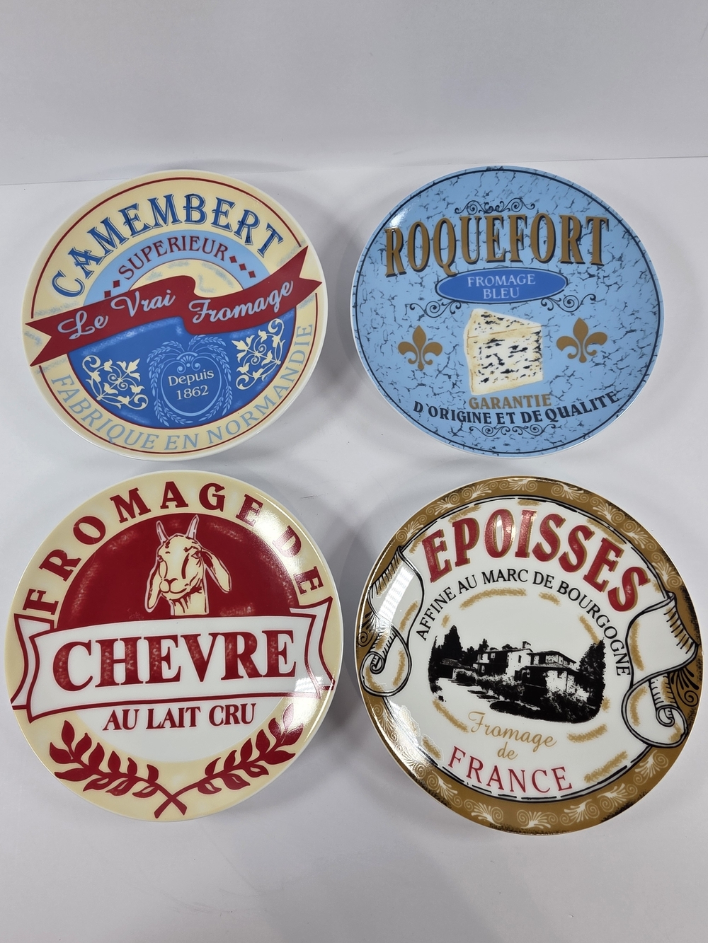 Pier 1 Imports Fromage French Regional Cheese Appetizer Plates Set Of 4